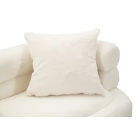 Kép 10/11 - Soffy plus kanapé 2db párnával plüss fehér/arany 133x68x69 cm 4
