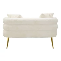 Kép 4/11 - Soffy plus kanapé 2db párnával plüss fehér/arany 133x68x69 cm 8