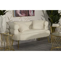 Kép 5/11 - Soffy plus kanapé 2db párnával plüss fehér/arany 133x68x69 cm 9