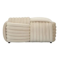 Kép 2/9 - Softy pad bársonyból krémszín 90x45x45 cm 1