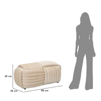 Kép 9/9 - Softy pad bársonyból krémszín 90x45x45 cm 8