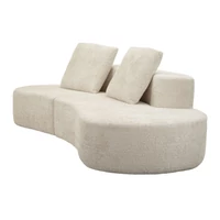 Kép 5/10 - Sziget kanapé 2db párnával fehér 238X92X78 cm 2