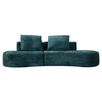 Kép 6/10 - Sziget kanapé 2db párnával kék 238X92X78 cm 1
