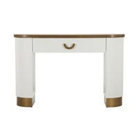 Kép 2/9 - Toulouse konzolasztal modern stílusú fehér/barna 121x40x78 cm 1