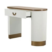 Kép 4/9 - Toulouse konzolasztal modern stílusú fehér/barna 121x40x78 cm 2