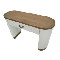 Kép 6/9 - Toulouse konzolasztal modern stílusú fehér/barna 121x40x78 cm 3