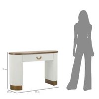 Kép 7/9 - Toulouse konzolasztal modern stílusú fehér/barna 121x40x78 cm 8