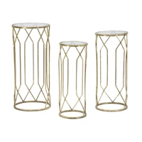 Kép 1/8 - Tunis tárolóasztal 3db-os szett arany ø 32x71-28x65-23x61 cm