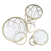 Kép 3/8 - Tunis tárolóasztal 3db-os szett arany ø 32x71-28x65-23x61 cm