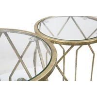 Kép 4/8 - Tunis tárolóasztal 3db-os szett arany ø 32x71-28x65-23x61 cm