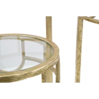 Kép 4/8 - Üvek asztalka 3 db-os szett arany ø 33x70-28x60-23x50 cm