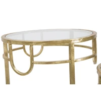 Kép 6/8 - Üvek asztalka 3 db-os szett arany ø 33x70-28x60-23x50 cm