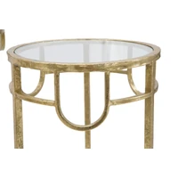Kép 7/8 - Üvek asztalka 3 db-os szett arany ø 33x70-28x60-23x50 cm