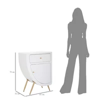 Kép 7/11 - Venus magas éjjeliszekrény fehér/arany 60x32x79 cm 9