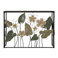 Kép 9/10 - Virágos konzolasztal fekete/zöld 108x36,8x80 cm 4