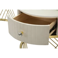 Kép 7/10 - Votix dohányasztal 2dbos szett krémszín/arany ø 70x48-50x43,5 cm