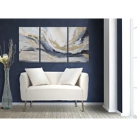 Kép 5/6 - 3 részes absztrakt festmény kék/arany 150x80 cm 4