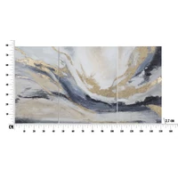 Kép 6/6 - 3 részes absztrakt festmény kék/arany 150x80 cm 5