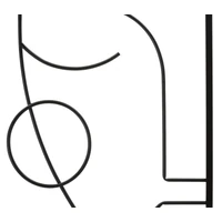 Kép 4/7 - Absztrakt arc fali dekoráció szett fekete 60x1x80 cm 3