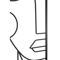 Kép 5/7 - Absztrakt arc fali dekoráció szett fekete 60x1x80 cm 4