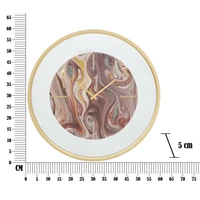 Kép 6/6 - Absztrakt falióratükör kerettel színes ø 60x5 cm