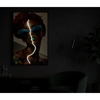 Kép 3/9 - Afro falikép LED fénnyel vászonra nyomtattva kerettel 60X3,5X90 cm 7
