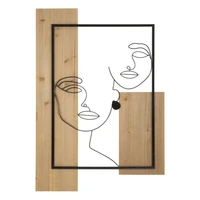 Kép 1/6 - Arc alakú fali dekoráció keretben barna/fekete 63x2x90 cm