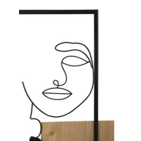 Kép 3/6 - Arc alakú fali dekoráció keretben barna/fekete 63x2x90 cm 2
