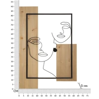 Kép 6/6 - Arc alakú fali dekoráció keretben barna/fekete 63x2x90 cm 5