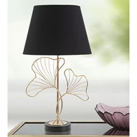 Kép 4/5 - Asztali lámpa ginko biloba levelekkel fekete/arany ø 30x60 cm