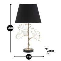 Kép 5/5 - Asztali lámpa ginko biloba levelekkel fekete/arany ø 30x60 cm