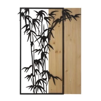 Kép 1/6 - Bambusz fali dekoráció barna/fekete 58x2x80 cm