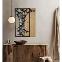 Kép 5/6 - Bambusz fali dekoráció barna/fekete 58x2x80 cm 4