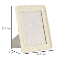 Kép 6/6 - Bambusztílusú képkeret krémszín 20,5x2x25,5 (belső méretek 15x20) cm 5