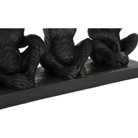Kép 6/7 - Banán levelet tartó 3 majom figura fekete/arany 43x15,7x20 cm 4