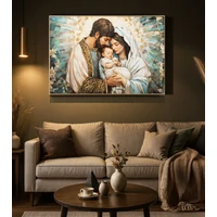 Kép 7/7 - Betlehem falikép lakkozott vászonra nyomtattva kerettel 122X4X82 cm 5