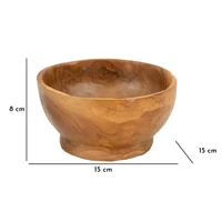 Kép 8/8 - Betot tál tölgyfából barna ø 15x8 cm