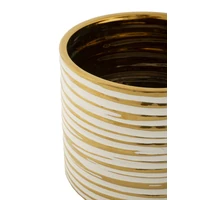 Kép 2/6 - Blom kaspó szett fehér/arany ø 23x22-18x17,5 cm