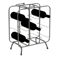 Kép 3/11 - Bórtartó állvány ipari stílusban szürke (9 helyes) 40x23x47,5 cm 7