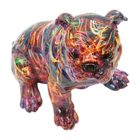 Kép 3/8 - Bull dog figura pszichedelikus többszínű 21,5X15,5X21 cm 2