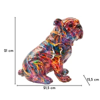 Kép 8/8 - Bull dog figura pszichedelikus többszínű 21,5X15,5X21 cm 7