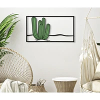 Kép 5/6 - Cactus fali dekoráció zöld/fekete 60x1,3x33 cm 4