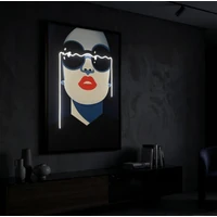 Kép 8/9 - Cecille falikép LED fénnyel vászonra nyomtattva kerettel 80X4X120 cm 7
