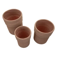 Kép 5/8 - Colombia kültéri váza szett 3db-os szett piros Ø 41,5X50-36X45-30,5X39,5 cm 2