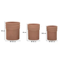 Kép 3/8 - Colombia kültéri váza szett 3db-os szett piros Ø 41,5X50-36X45-30,5X39,5 cm 7