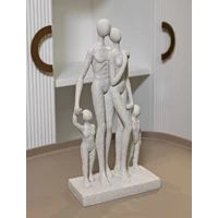 Kép 3/9 - Családi kő szobor krémszín 16x8x30.5 cm 7