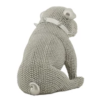Kép 3/6 - Csillogó kutya figura ezüst 17x11x14 cm 2