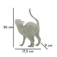 Kép 6/6 - Csillogó macska figura ezüst 17,5x9x26 cm 5