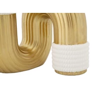 Kép 3/5 - Cső váza arany/fehér 10,5x10,5x12,7 cm 2