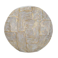 Kép 1/7 - Eclips gyanta váza geometria mintával arany/fehér 36x11x34,5 cm